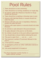 South Carolina Pool Rules Sign