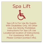 Spa Lift Rules w/ISA Symbol - Large