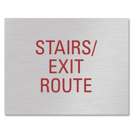 "Stairs/Exit Route" Egress Sign - CA Compliant
