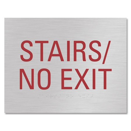 "Stairs/No Exit" Egress Sign - CA Compliant