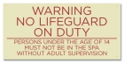 Texas No Lifeguard on Duty Pool Sign