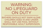 Utah No Lifeguard Pool Sign