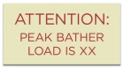 Utah Peak Bather Load Pool Sign