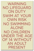 Virginia No Lifeguard Sign