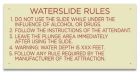 Wisconsin Waterslide Rules Sign