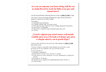 Human Trafficking Signs