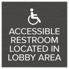 "Accessible Restroom - Lobby Area" Sign w/Symbol