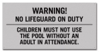 Baldwin County, Alabama No Lifeguard Warning Sign