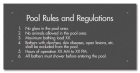 Baldwin County, Alabama Pool Rules Sign
