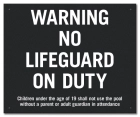BC Warning - No Lifeguard on Duty Sign