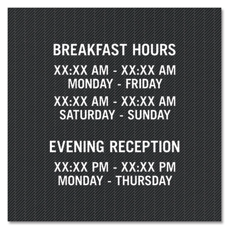 Breakfast/Evening Reception Sign
