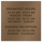 Breakfast Hours/Evening Reception