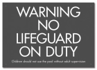 California No Lifeguard on Duty Sign