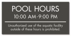 Delaware Pool Hours Sign