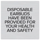 Disposable Earbuds Informational Sign