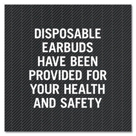 Disposable Earbuds Sign