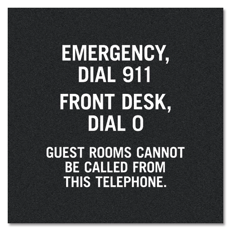 Emergency Telephone Front Desk Sign - Exterior