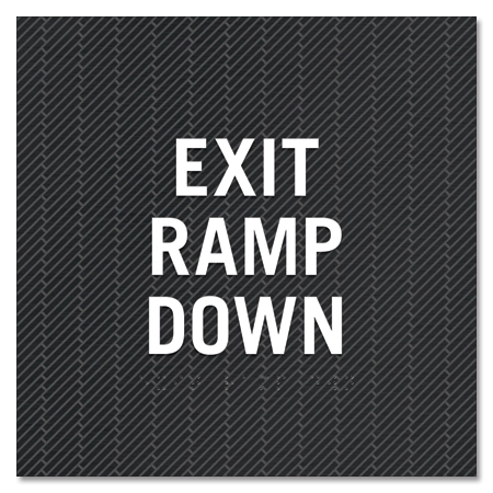 "Exit Ramp Down" Egress Sign - CA Compliant