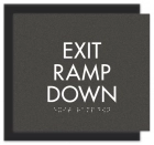"Exit Ramp Down" Egress Sign - CA Compliant