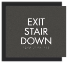 "Exit Stair Down" Egress Sign - CA Compliant
