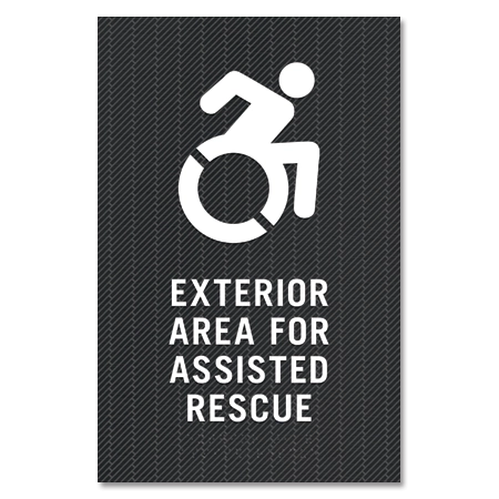 Exterior Area for Assisted Rescue Sign - Dynamic ISA Symbol