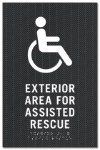 Exterior Area for Assisted Rescue Sign - ISA Symbol