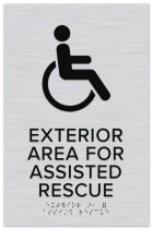 Exterior Area for Assisted Rescue Sign - ISA Symbol