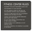 Fitness Center Rules Sign