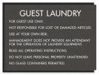 Guest Laundry Rules