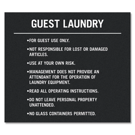 Guest Laundry Sign