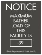 Illinois Maximum Bather Load Pool & Spa Sign