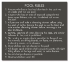 Indiana Pool Rules Sign
