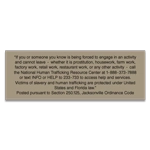 Jacksonville, Florida Human Trafficking Notice - Acrylic