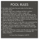 Massachusetts Pool Rules Sign