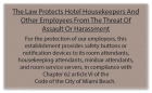 Miami Beach, FL: Housekeeper Protection Notice - Acrylic - 4 Pk
