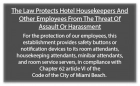Miami Beach, FL: Housekeeper Protection Notice - Acrylic - 4 Pk