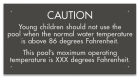 Michigan Pool Temperature Caution Sign