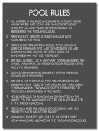 Nevada Pool Rules Sign