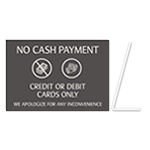 No Cash Payment - Easel Sign