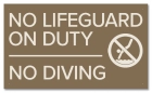 No Lifeguard on Duty - No Diving Sign