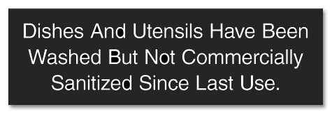 Not Commercially Sanitized Sign - Alabama Compliant