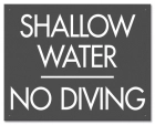 Ontario Shallow Water No Diving Sign