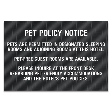 Pet Policy Notice Sign