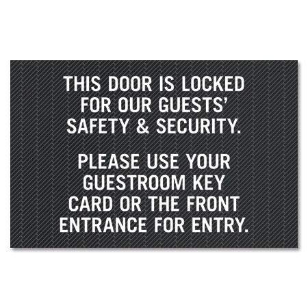 Please Use Your Guest Room Key Card Sign