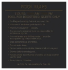 Pool Rules for Registered Guests Only Sign