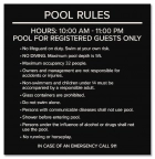 Pool Rules for Registered Guests Only Sign