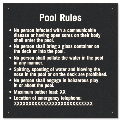 Province Pool Rules Sign - Ontario Compliant: Canada