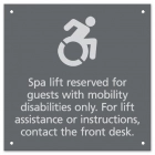 Reserved for guests with mobility disabilities only...Dynamic ISA Symbol