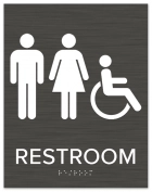 Restroom Sign w/Unisex & ISA Symbols