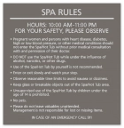 Spa Rules for For Your Safety, Please Observe Sign